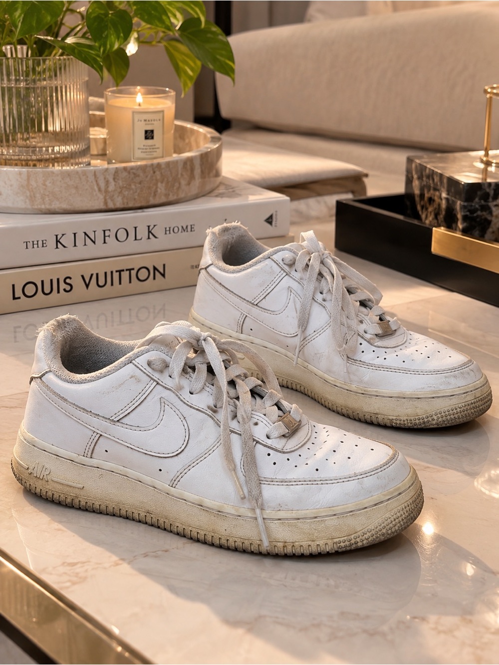 Nike Air Force 1 Low Triple White Sneakers - Womens Size 6 (230mm)
